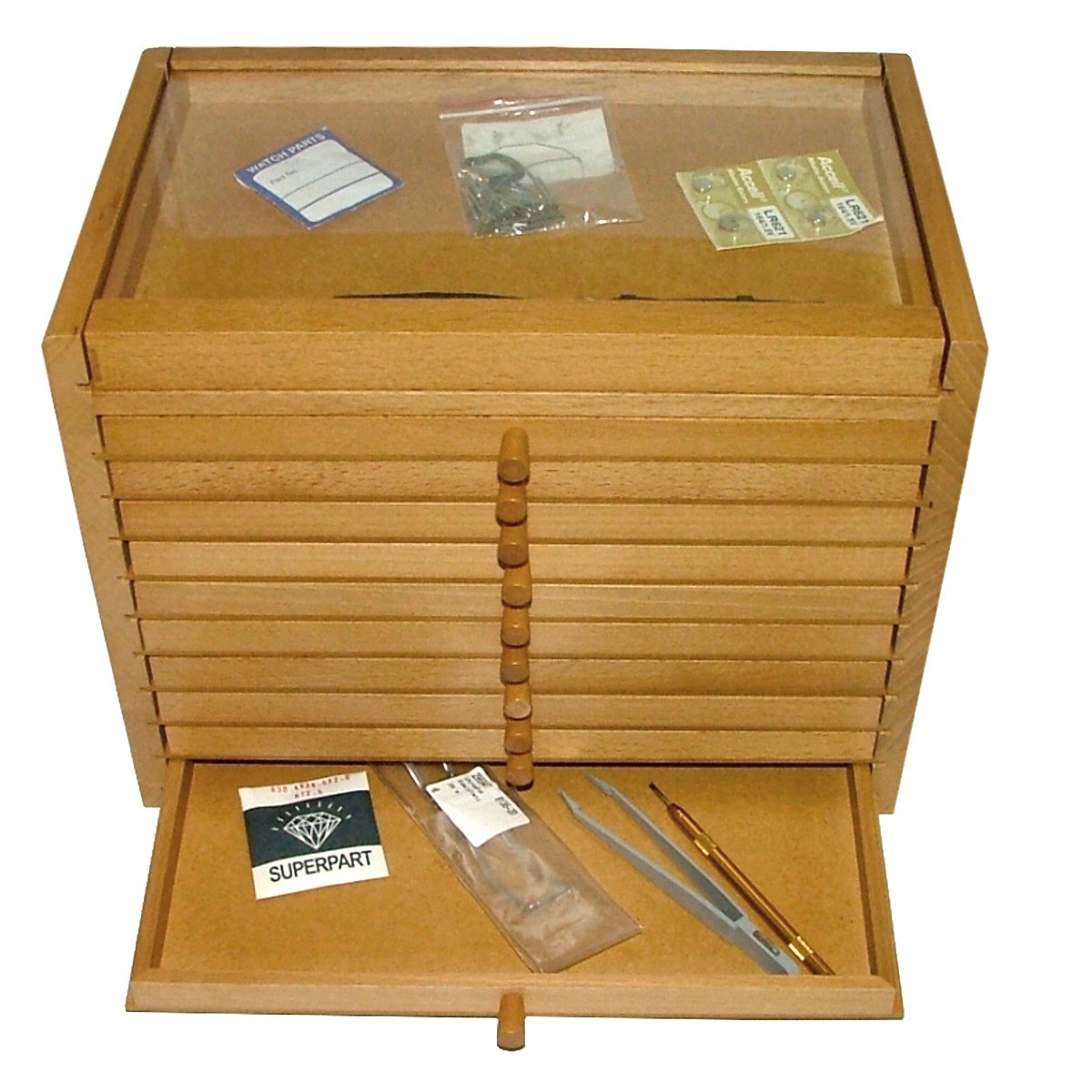Watchmaker drawer cabinet for watch parts and tools - Fournitures