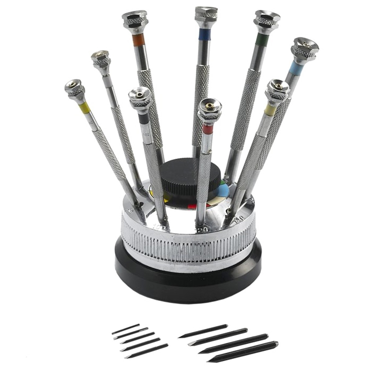 9 Uhrmacher Schraubendreher auf Drehständer S1 ROBUSTA für die Uhrenreparatur und Uhrwerkmontage