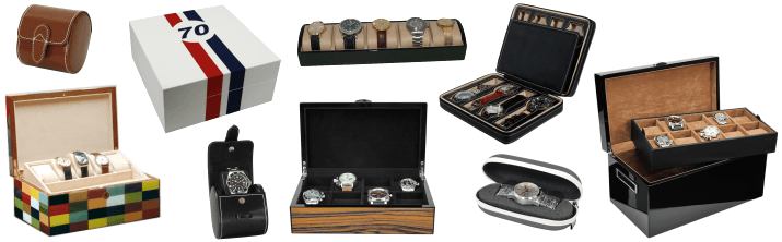 Watch case leather high quality watch box watches collector boxes leather wood winder