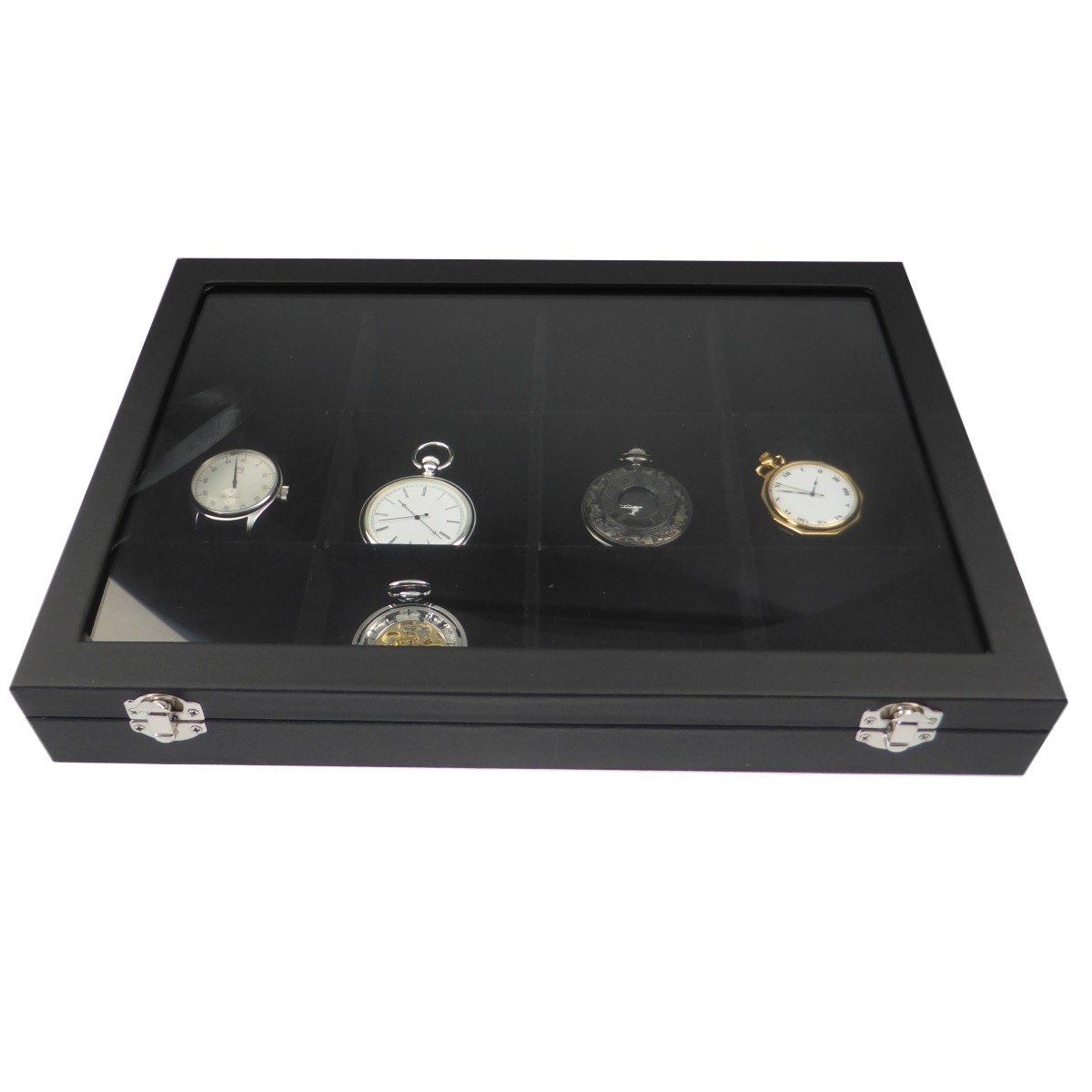 Multiple pocket watch display case discount