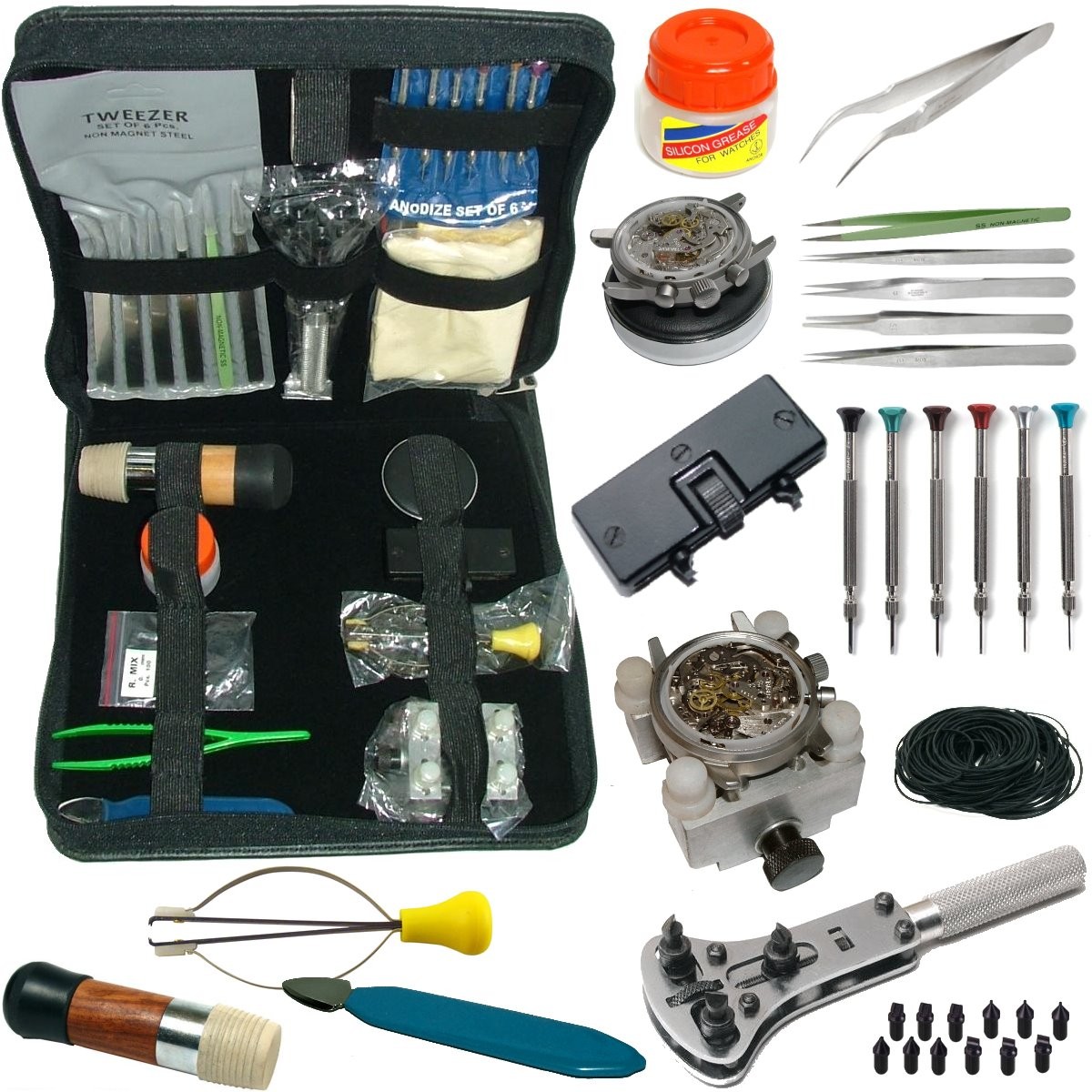 Big watchmakers basic tool kit S1 DELUXE PRO Tools and equipment for watch adjustment cleaning and service best watch tool kit