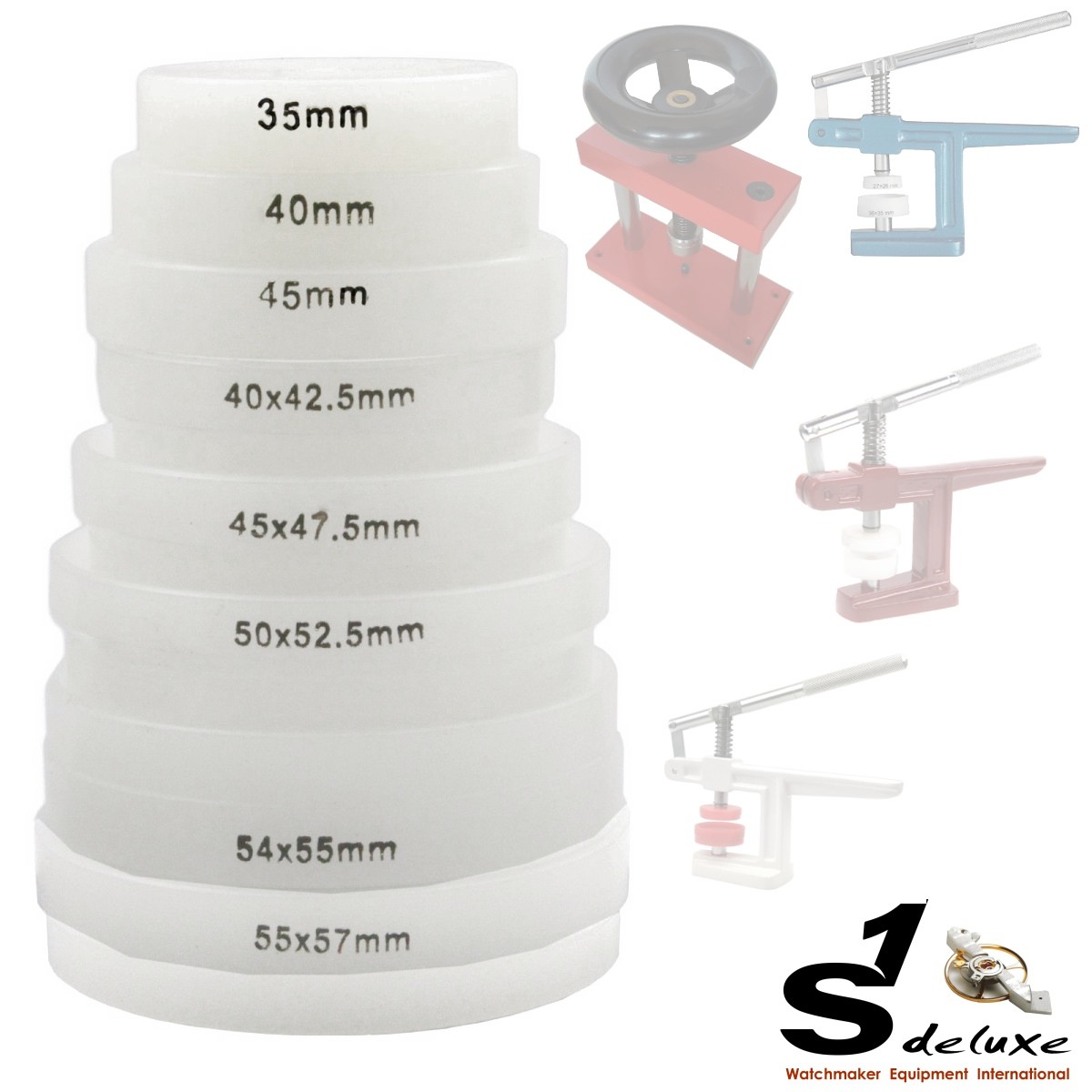 8 nylon dies XXL for watch case back press supplement for hobbyist watchmaker