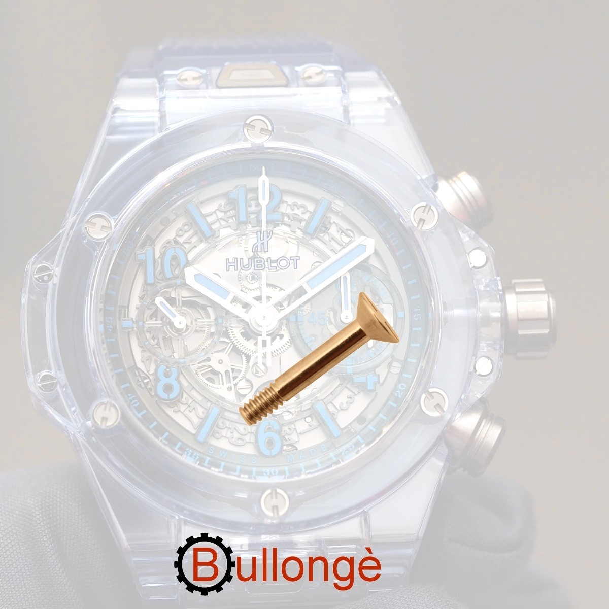 H Schraube fur Hublot Uhren GOLD 5mm. Vergoldete H Schraube fur Hublot Armbanduhr