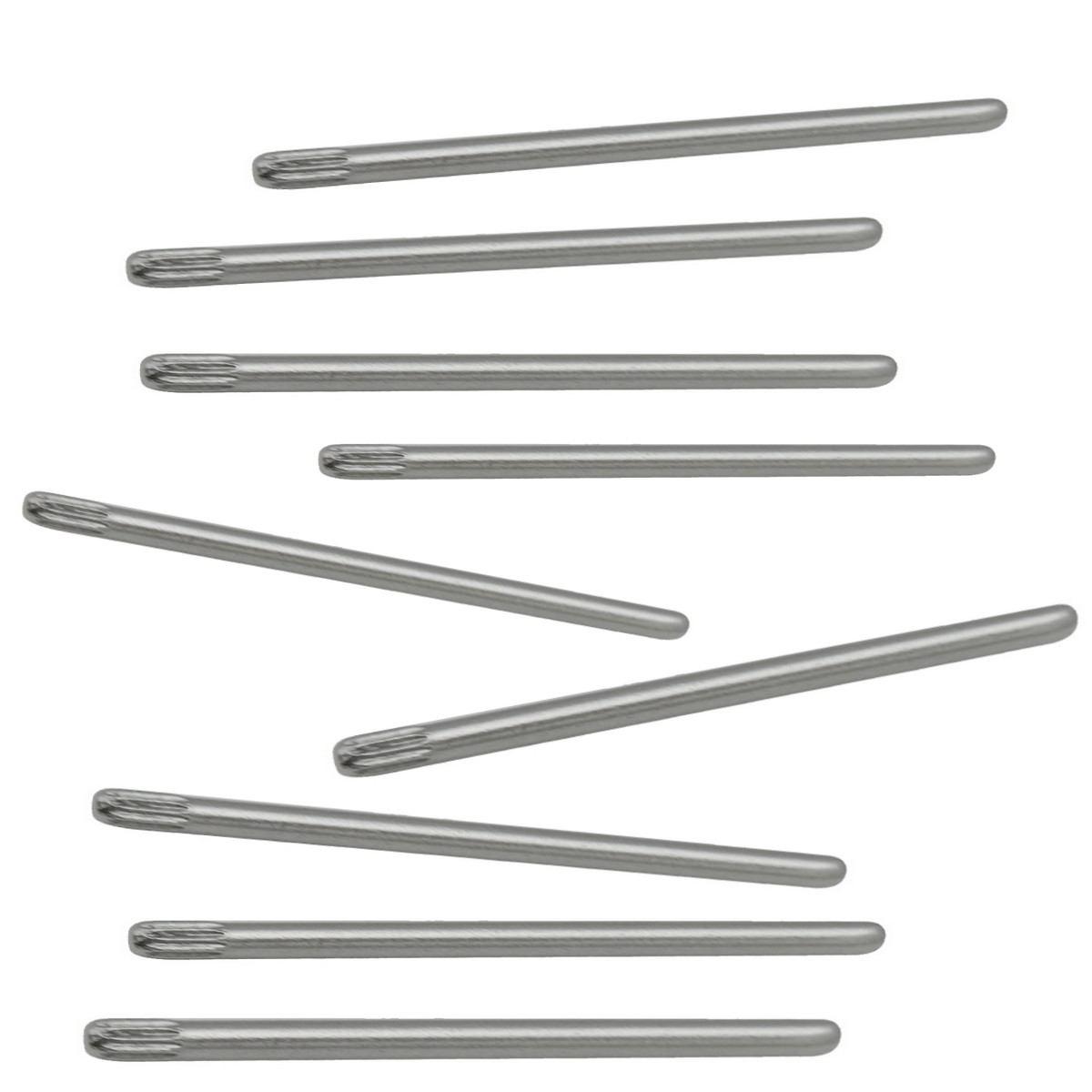 Assortment of knurled link pins for watch bands Spare parts for watches and watch bands