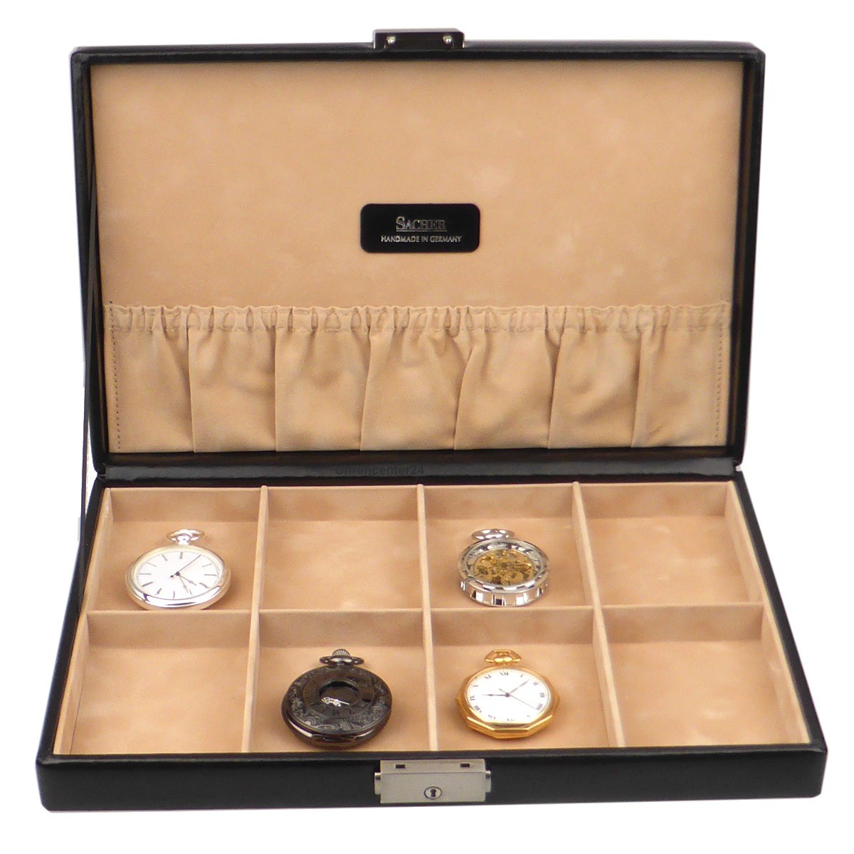 Manufactory pocket watch box SACHER CLASSICO 8 pocket watches genuine leather