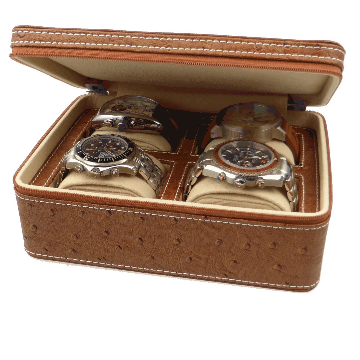 Watch case for 4 watches TRAVELER DIPLOMAT QUAD OSTRICH Buy