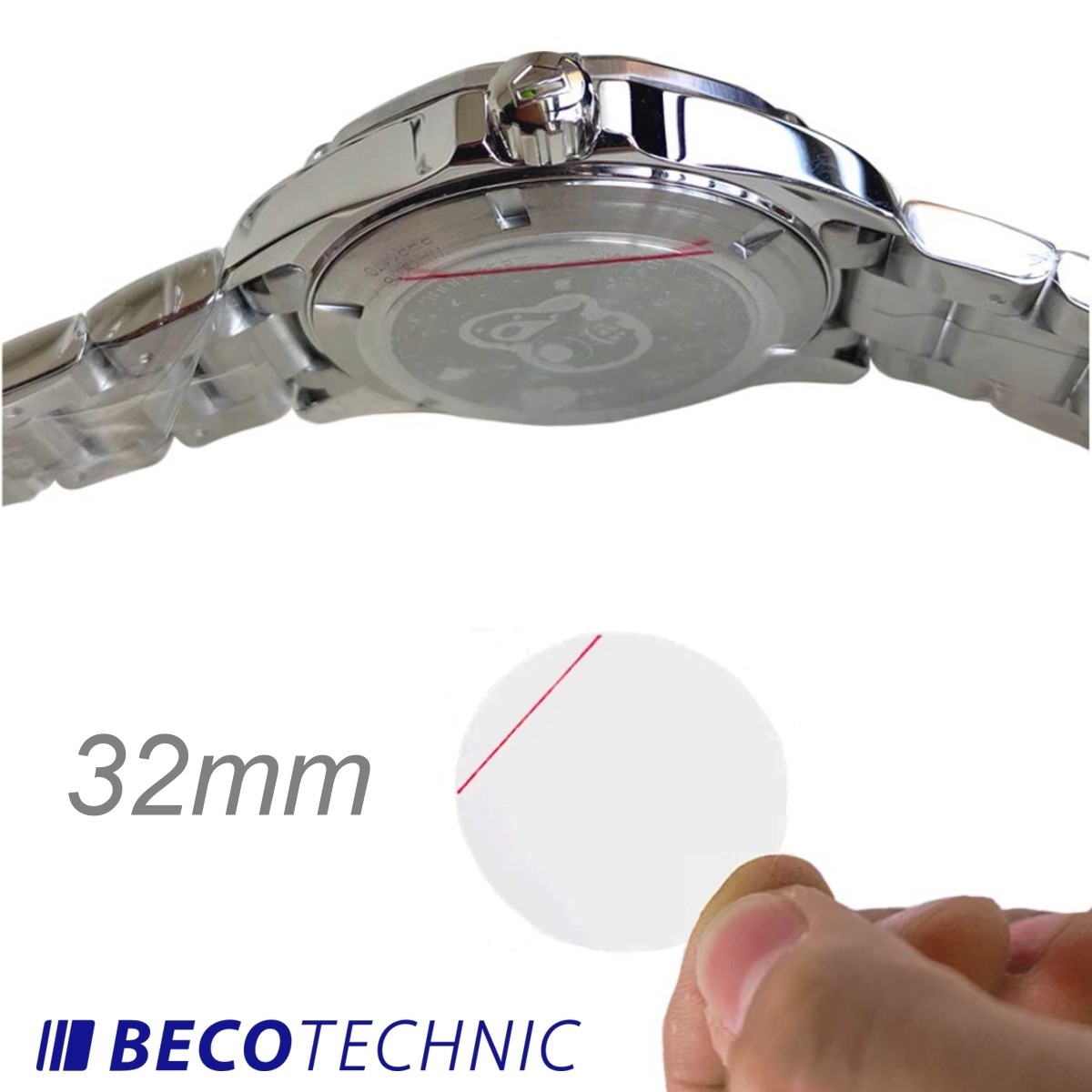 Watch sticker 32 mm for case backs and glasses Self adhesive watch sticker