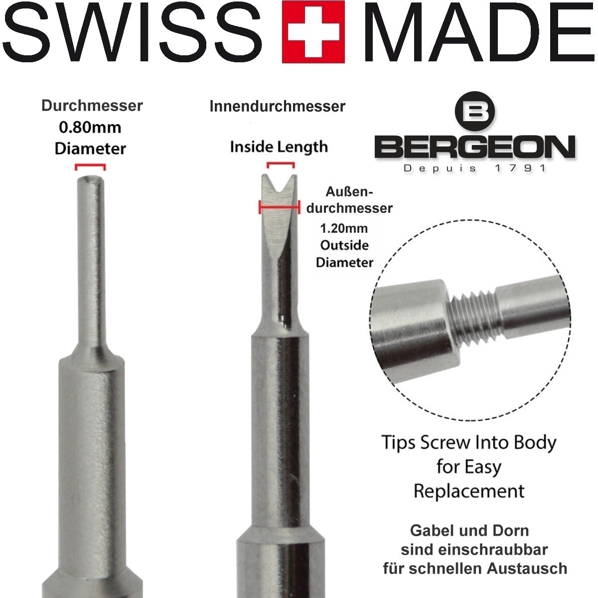 Bergeon 6767-F - Professionelles Federsteg Werkzeug - WatchBandit