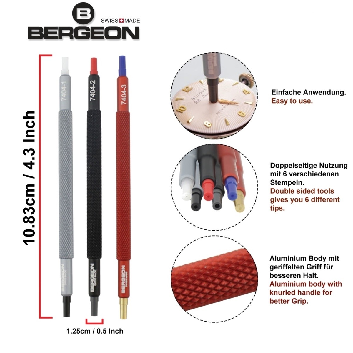 Bergeon 8404-S04 Set Of 4 Watch Hand Fitting Tool With Base Hand Setting  Tool - AliExpress