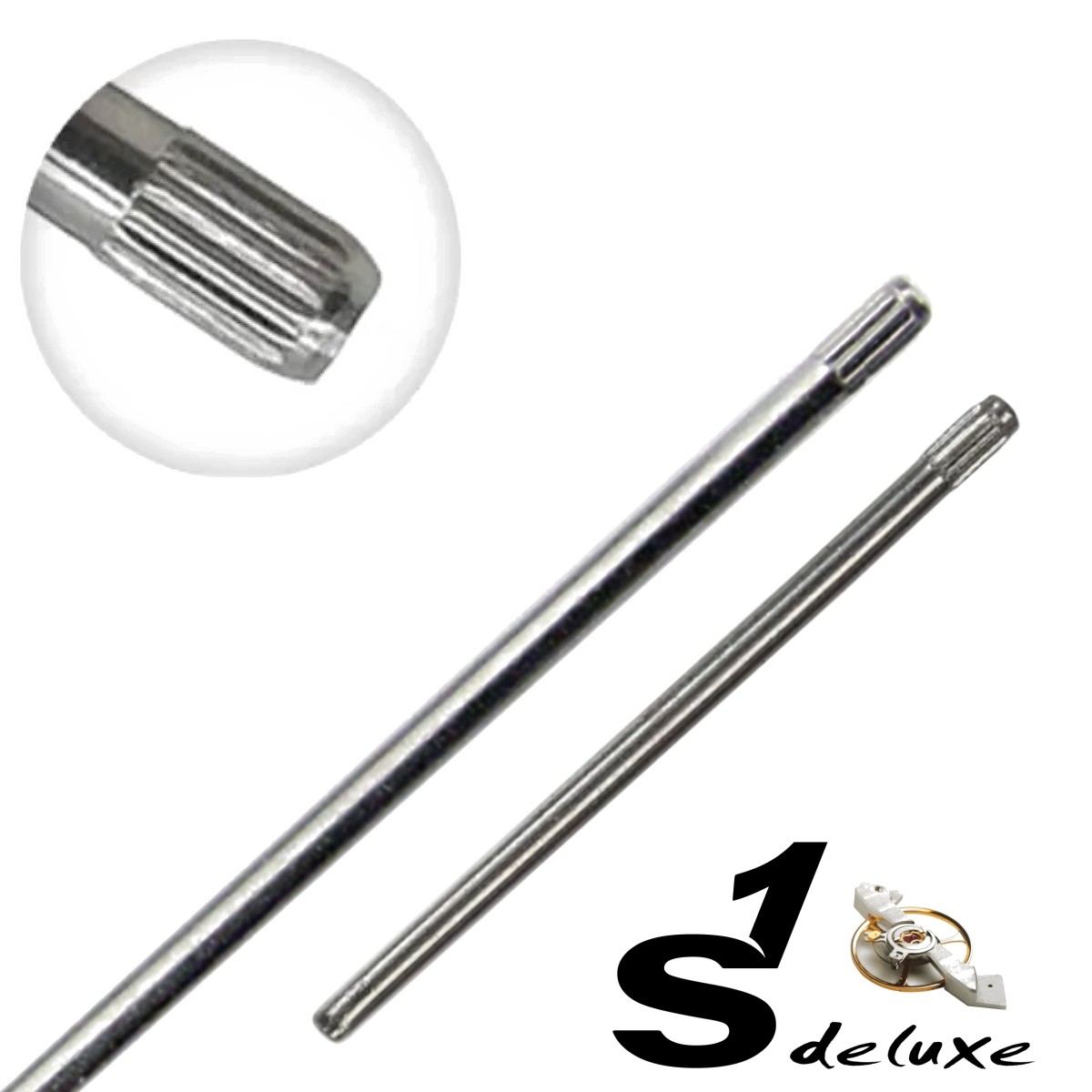 Assortment of knurled link pins for watch bands Spare parts for watches and watch bands
