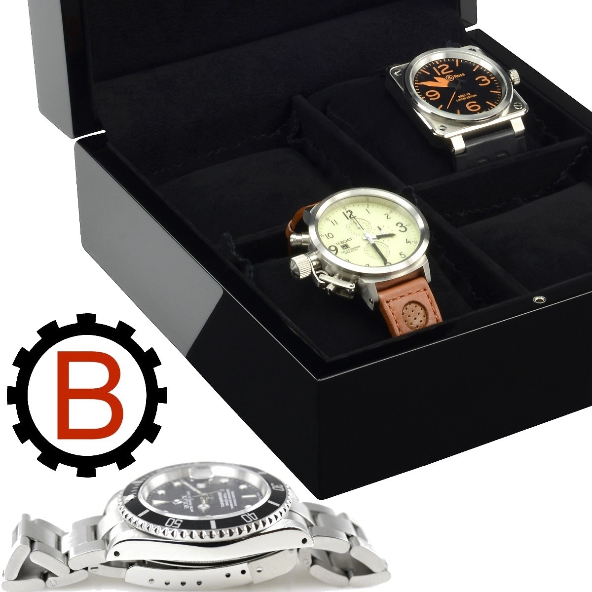 BULLONGE watch box ELESWISS piano black 4 Buy swiss watch boxes directly from the manufacturer