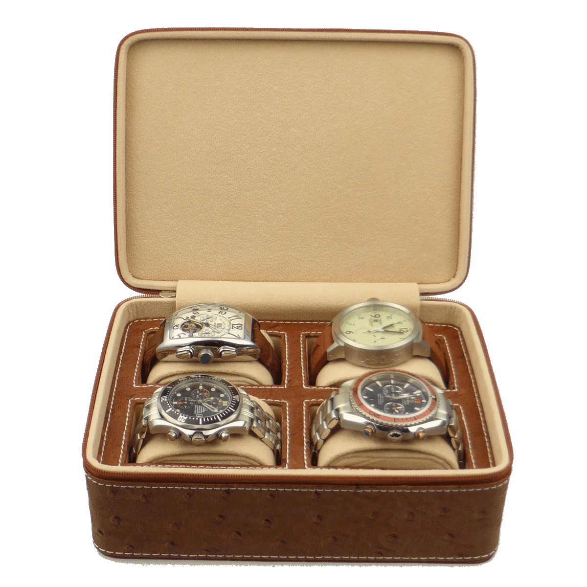 Watch case for 4 watches TRAVELER DIPLOMAT QUAD OSTRICH Buy