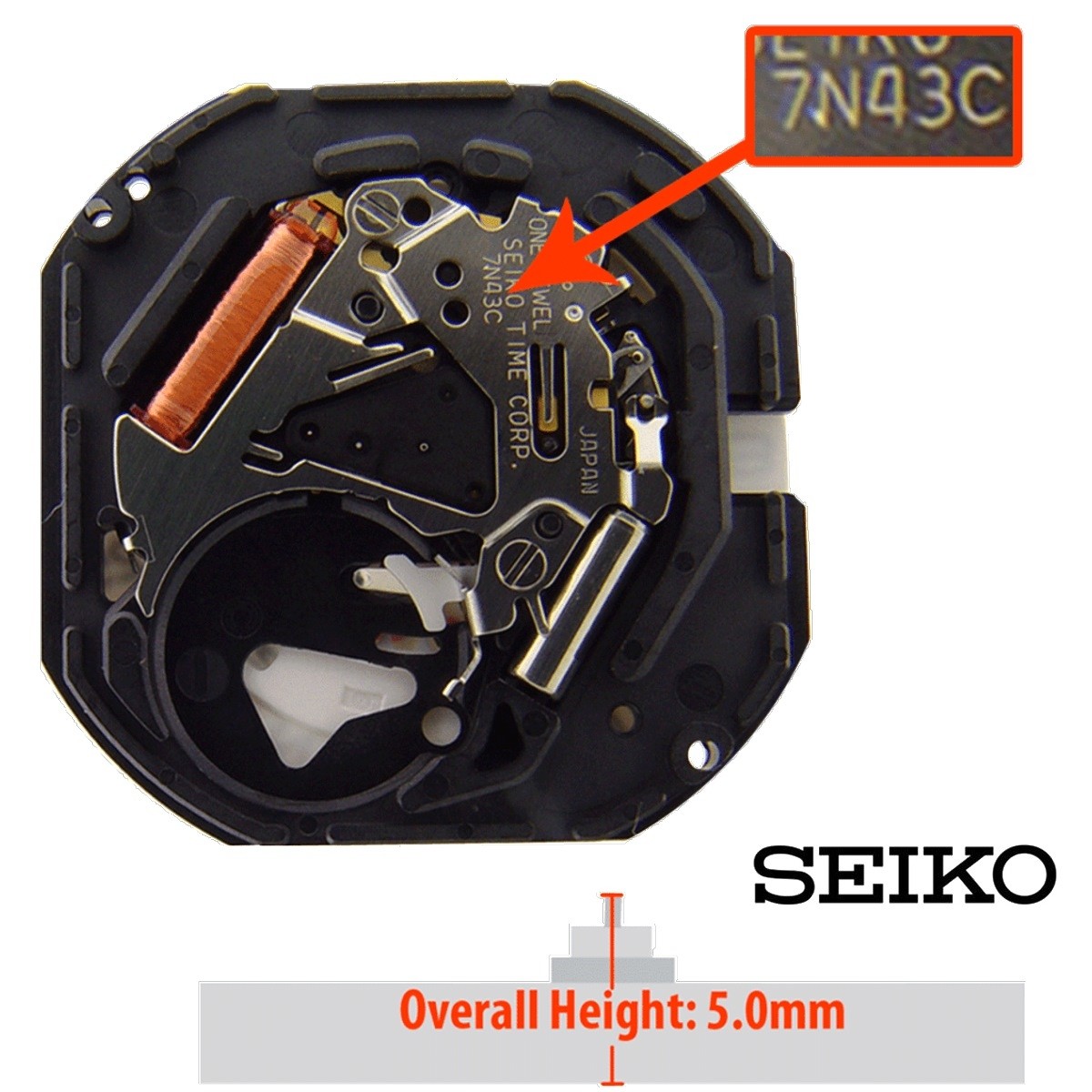 Seiko 7n43 movement deals