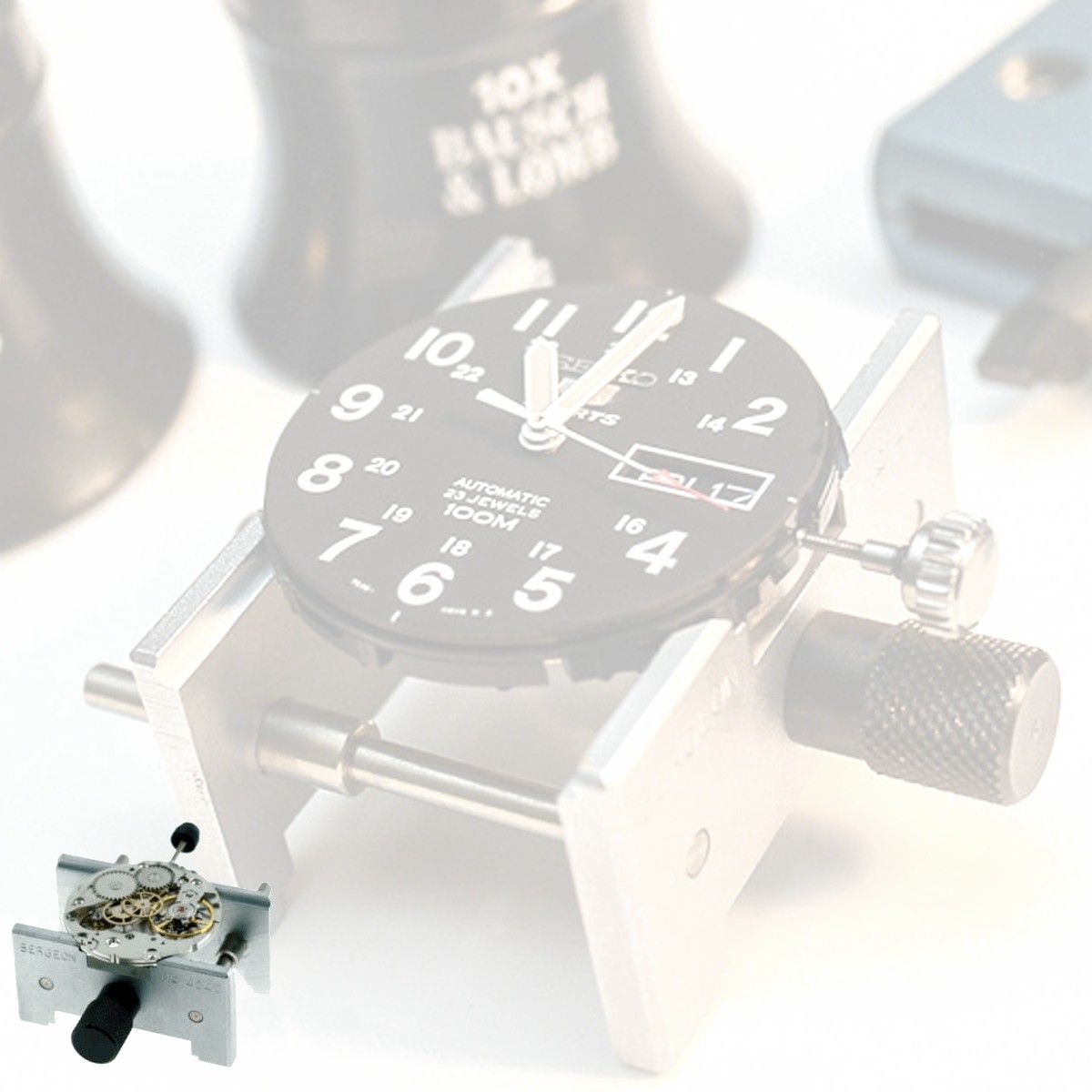 Automatic watch movement clearance holder