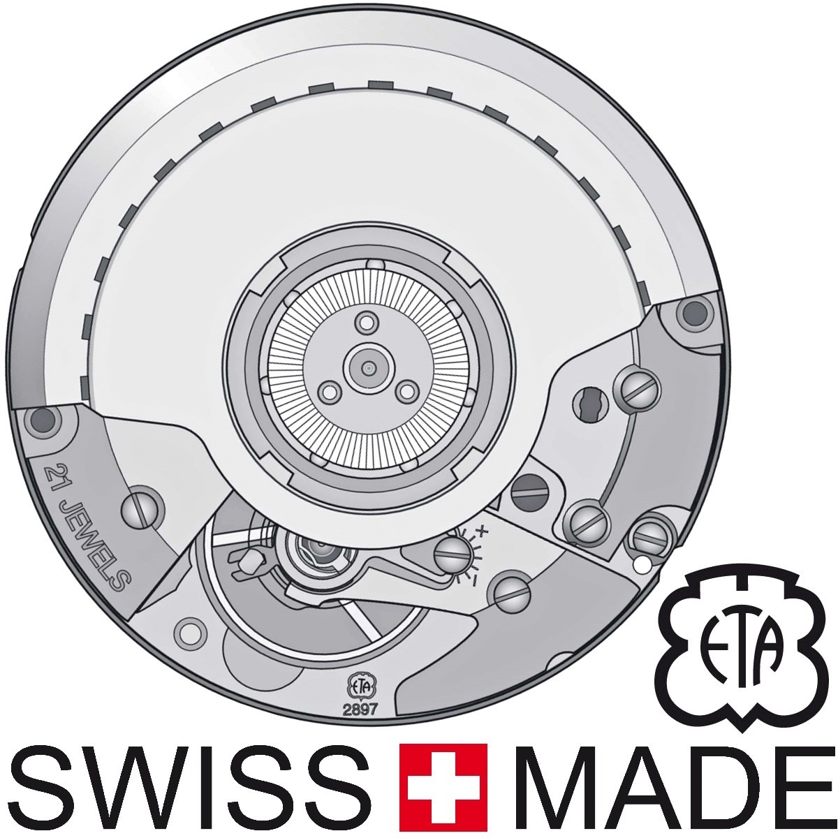 ETA 2897 watch movement with power reserve and date Large online