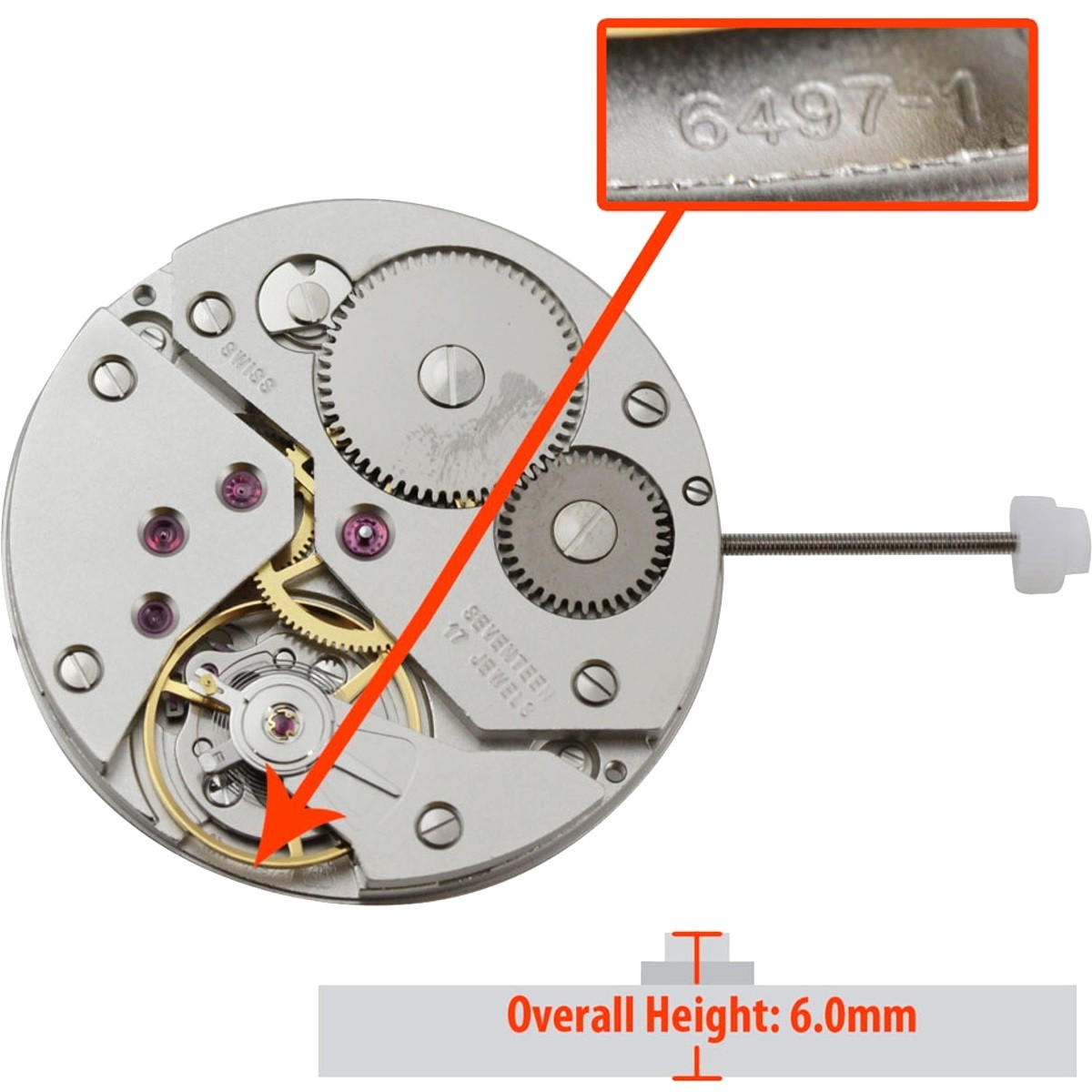thumbnail image 2 of Creative Small Second Hands Set (6 Pieces) – Fits ETA Unitas 6497/98 Watch Movements – Swiss Made 2 of 4
