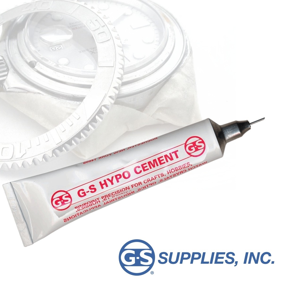 Jewelers GS Hypo Clear Cement 9 ml w/Precision Applicator for Beads  Findings Watch Crystals Plastic Glass Metal Ceramic Crafts