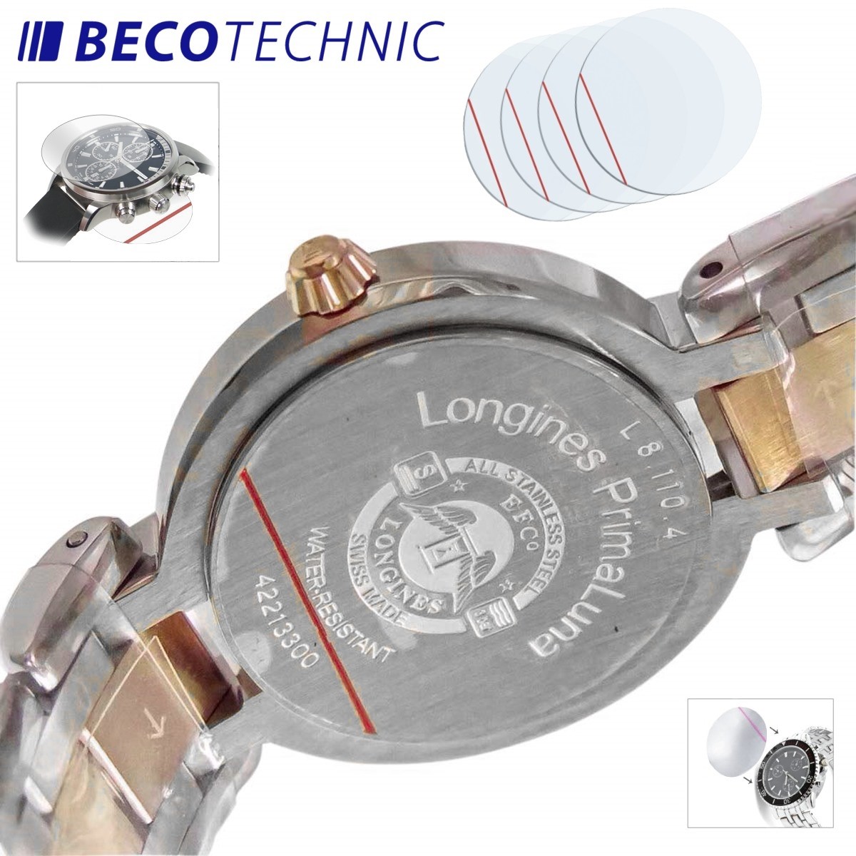 Watch caseback protection stickers top