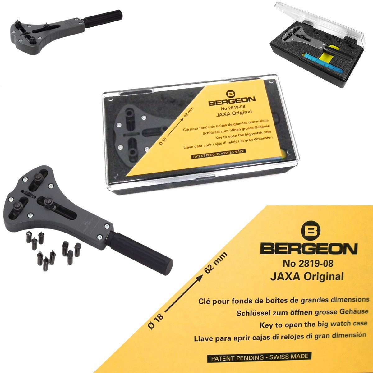 Bergeon Jaxa 2819 8 case opener 18 62mm Swiss Style Watch Case