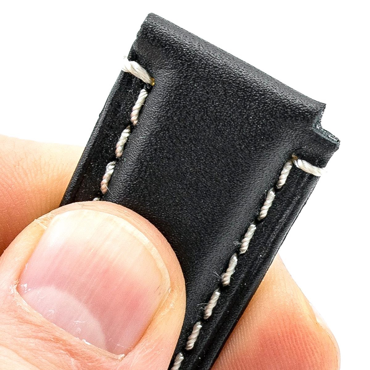 Notched leather watch strap shop