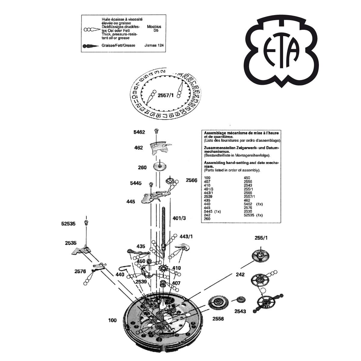 ETA 2681 automatic mechanical watch movement Large online shop