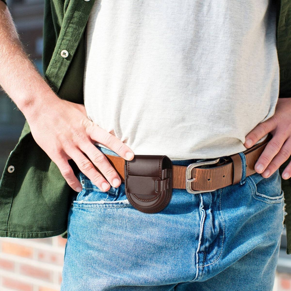 Pocket watch holder for belt top