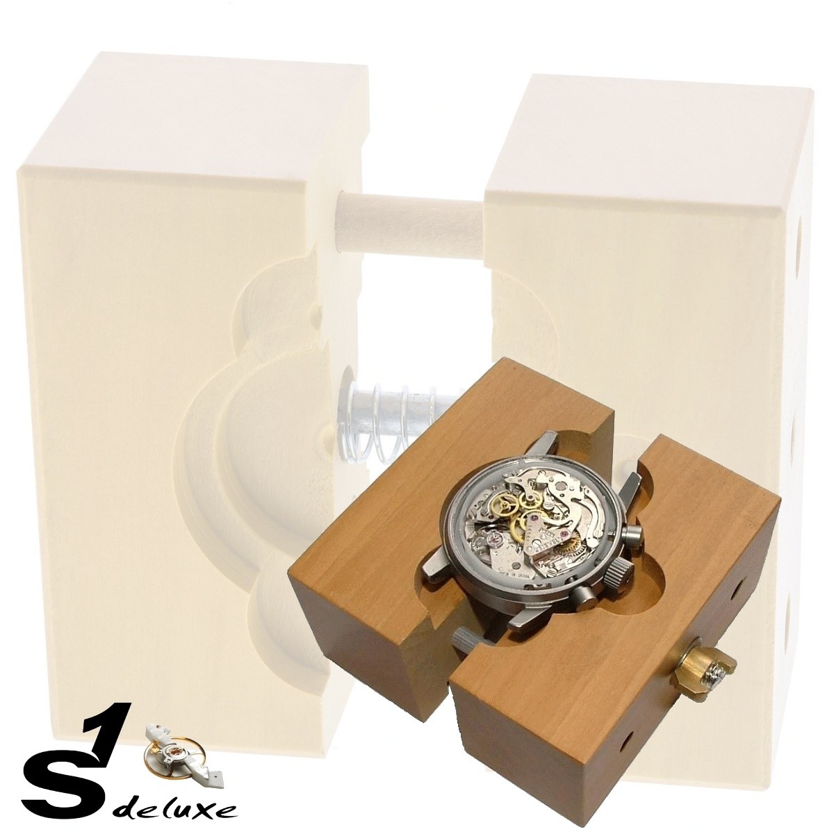 Wooden watch case and movement holder PREMIUM