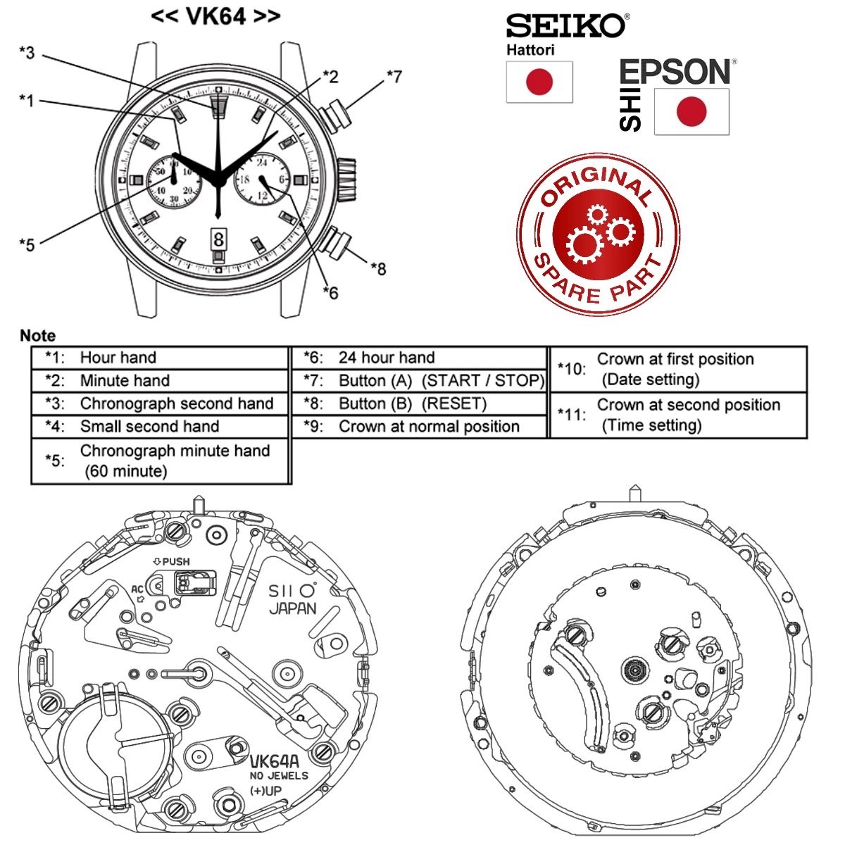 Seiko vk64 outlet