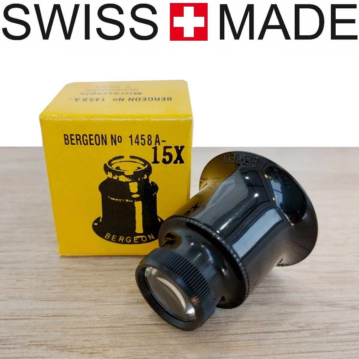 Bergeon checking loupe 15x for watchmaker Double Lens Loupe Magnifier for watch repair