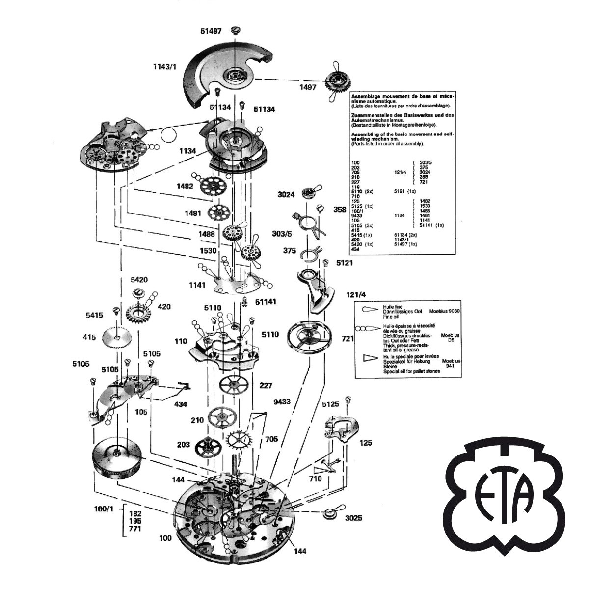 Eta 2681 movement outlet