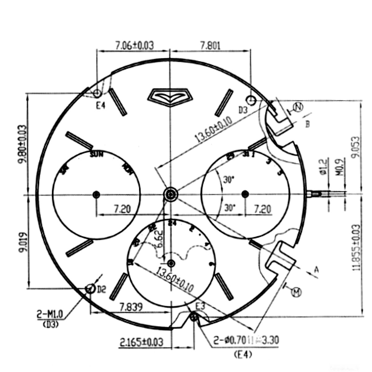 Automatic watch movement Caliber Sea Gull TY 601 Buy a replacement watch movement