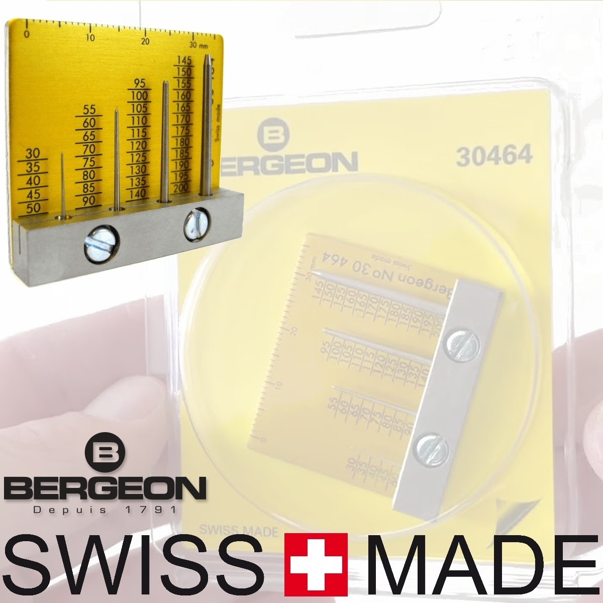 BERGEON 30464 hand gauge for watch hands measures watch hand holes