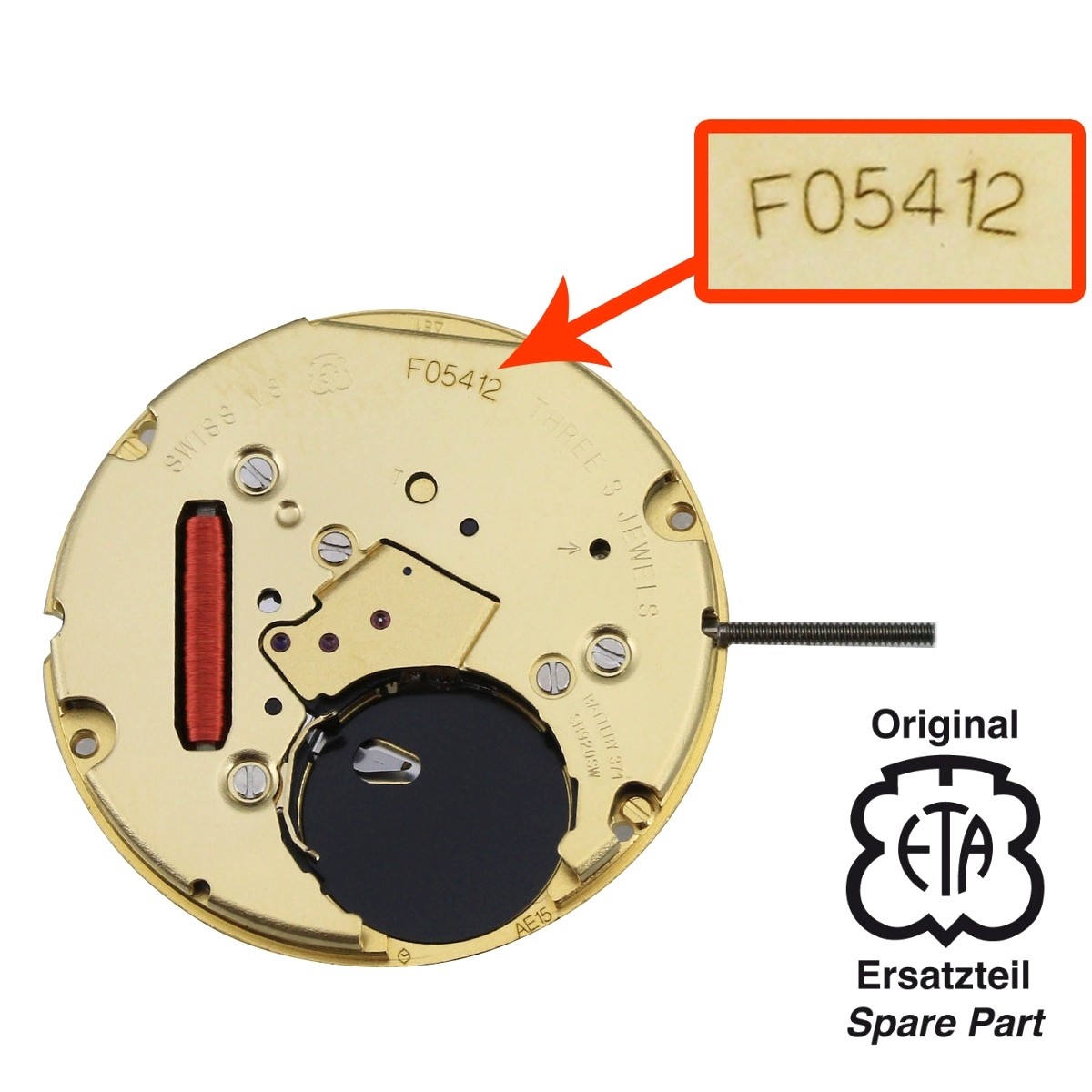 ETA 955.412 quartz watch movement with date Buy original movements from specialist retailer