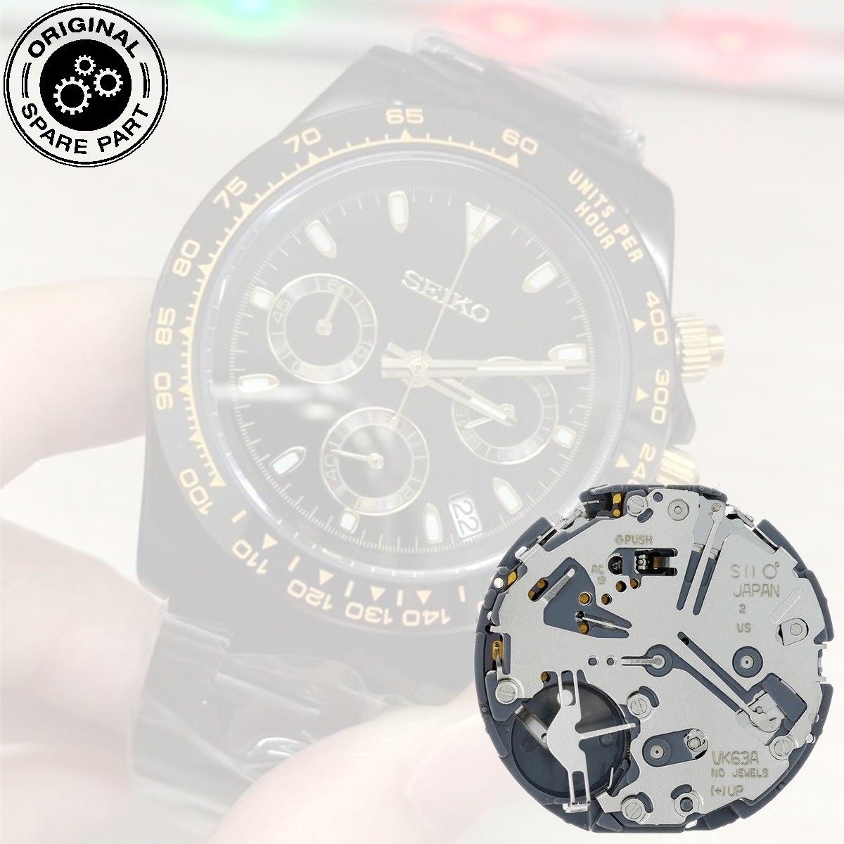 Chronograph watch movement VK63 Seiko SII Hattori Original Seiko