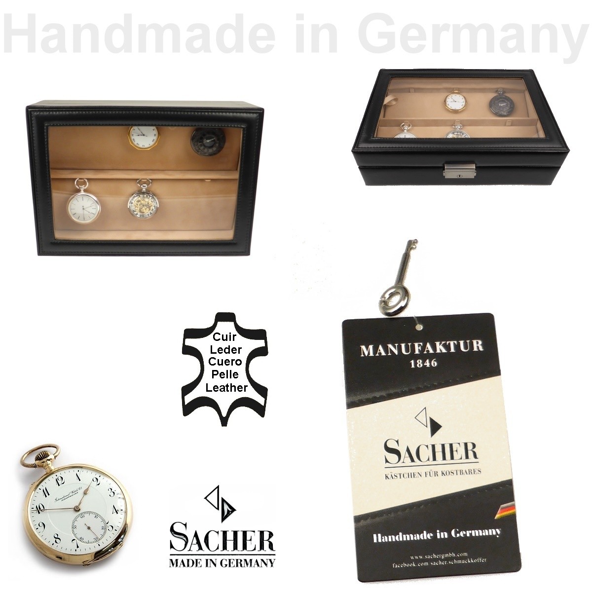 Multiple pocket sales watch display case