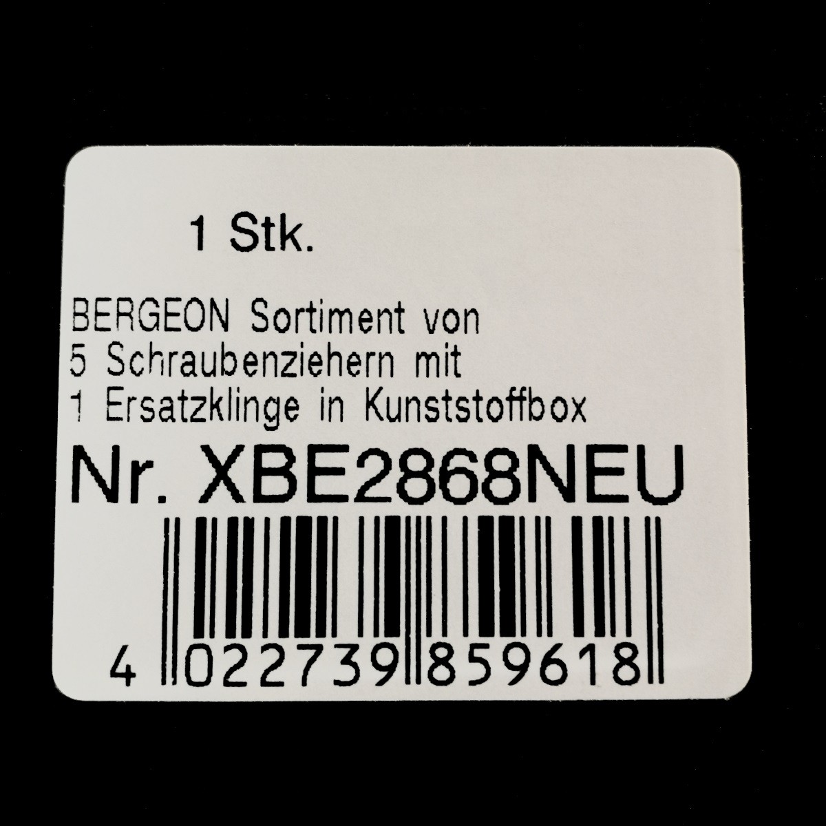 Set of 5 watchmaker screwdriver Bergeon 2868 perfect tools for watch repair