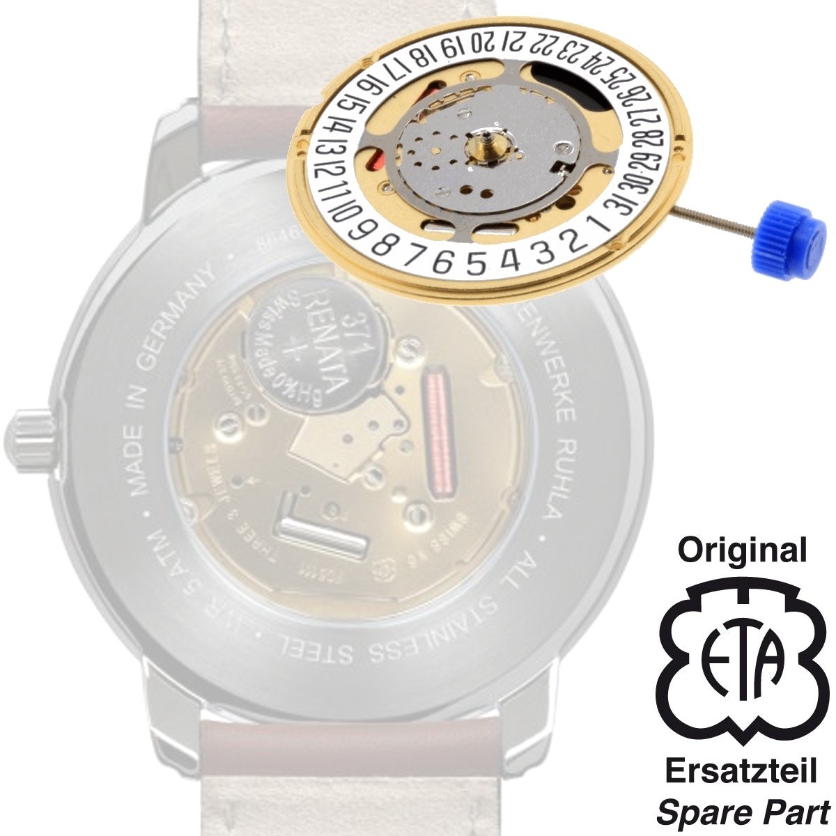 Genuine ETA F06.111 Quartz Movement Date At 3, 3 hands. NOS 955.112 Replacement