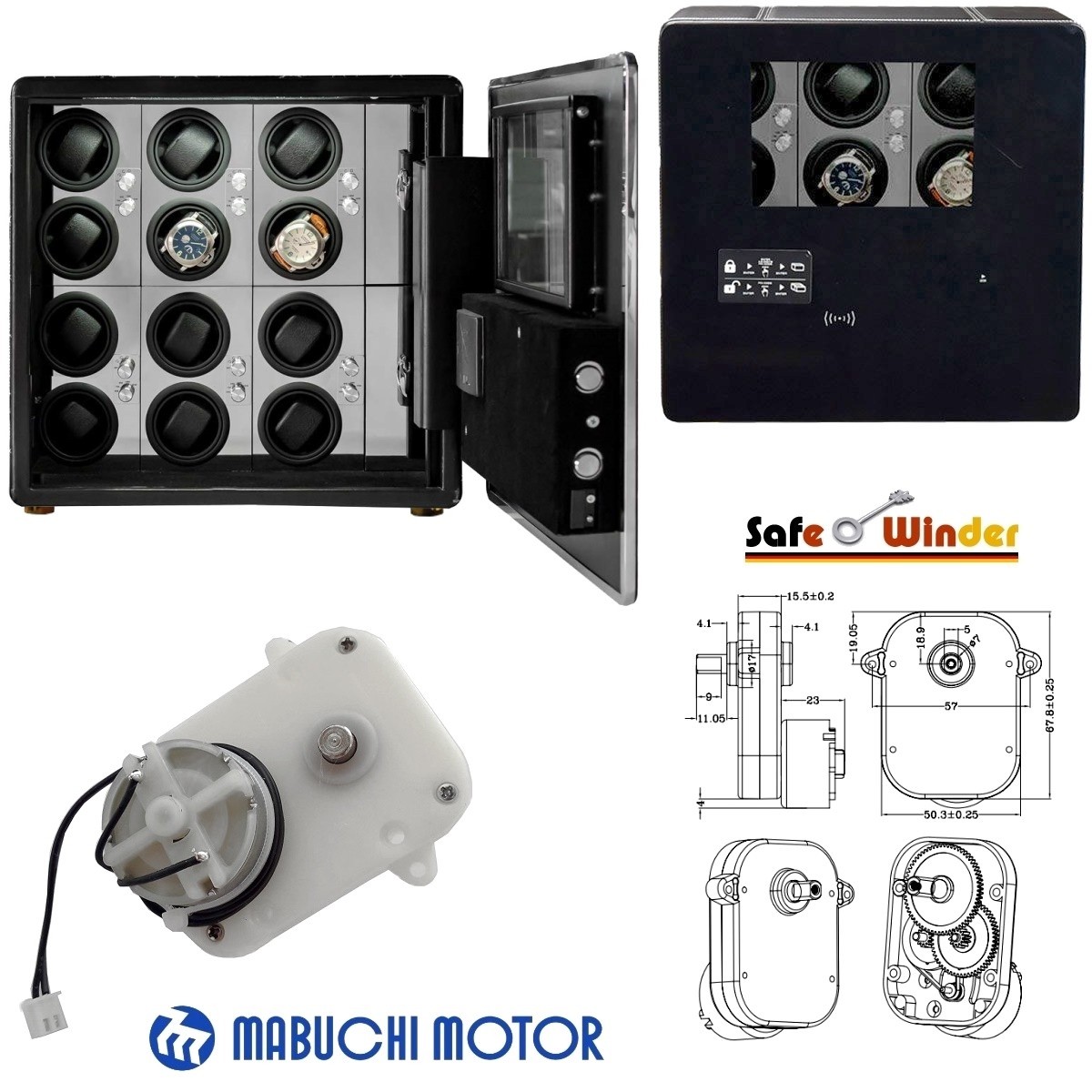 Mehr als nur ein Uhrenbeweger Safewinder PRESTIG X12 Uhrenbeweger Safe. 12 Uhren im Uhrenbeweger sicher lagern