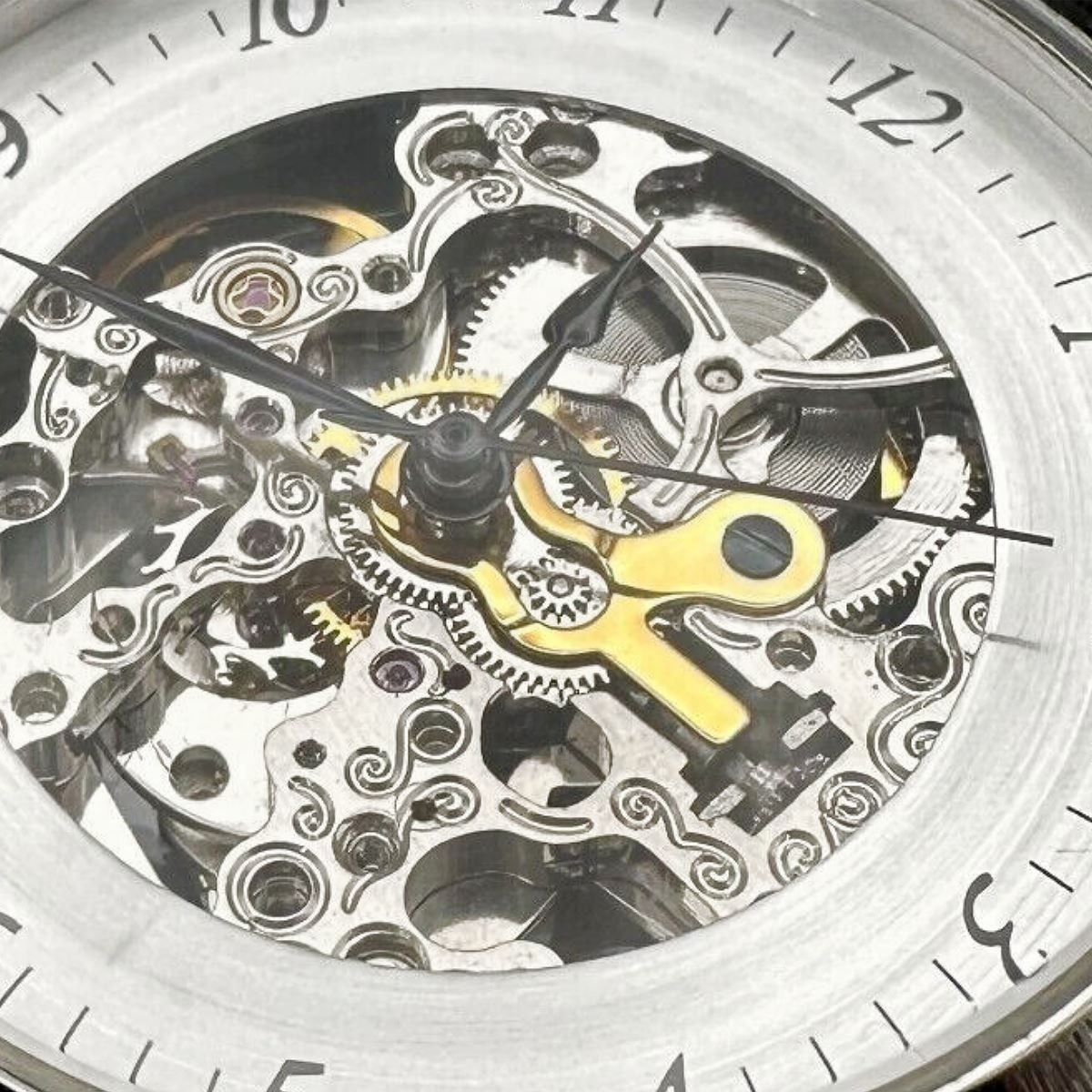 Skeleton watch with date hotsell