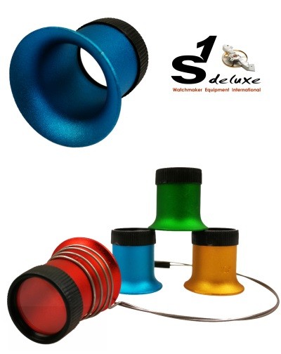 4 aluminum eye loupes ActiX Coloré incl. headband