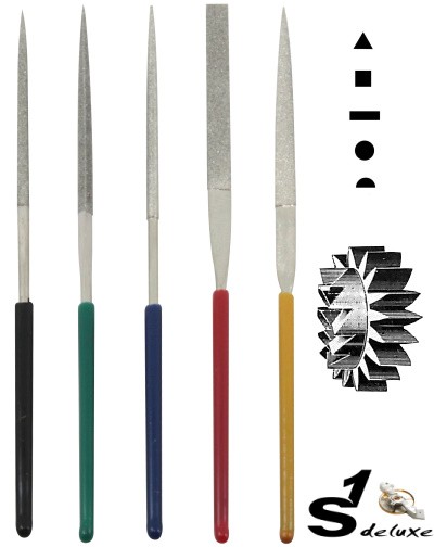 S1 Deluxe Set of 5 mini diamant files for watchmaker