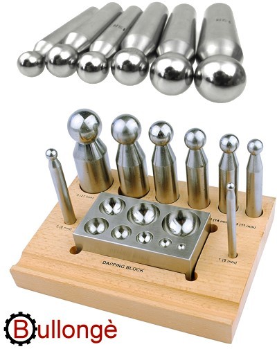 8 pcs doming punch and block Set PRO8 wooden stand