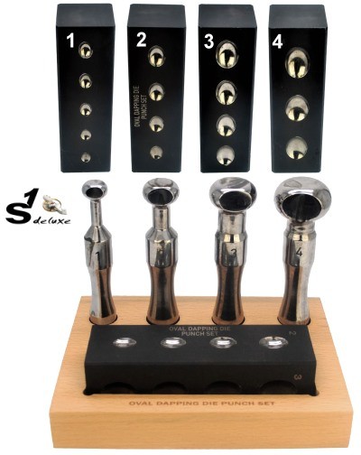 OV4 oval dapping block and set of 4 oval punches