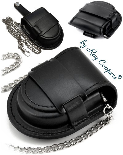 Black pocket watch pouch Roy Coopers KROSS with chain