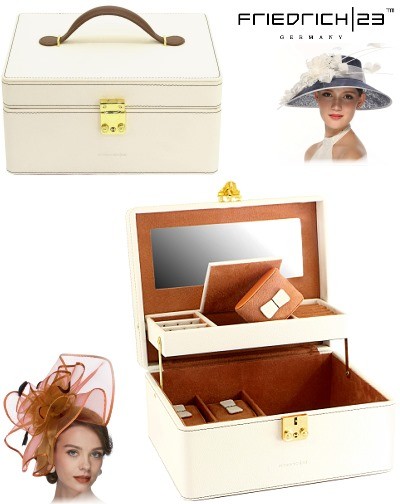 Watch.- and jewelry box ASCOT RACING IVORY by Friedrich|23