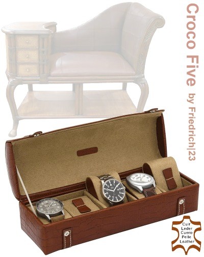 Friedrich|23 watch box CROCO FIVE PECANO