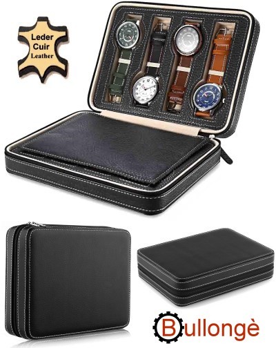 Genuine leather watch case BULLONG BLACK 8 watches Buy watch