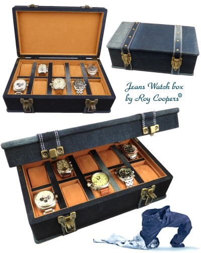 Unusual watch box DENIM JEANS by Roy Coopers 10 watches