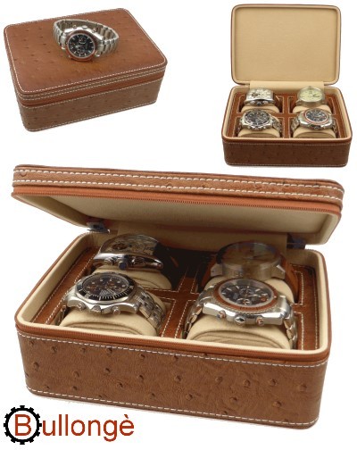Watch case for 4 watches TRAVELER DIPLOMAT QUAD OSTRICH Buy watch cases directly from the manufacturer and save money