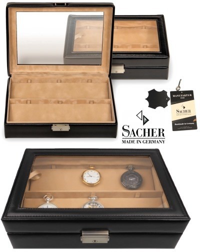 Manufactory pocket watch box SACHER CLASSICO 6 with window